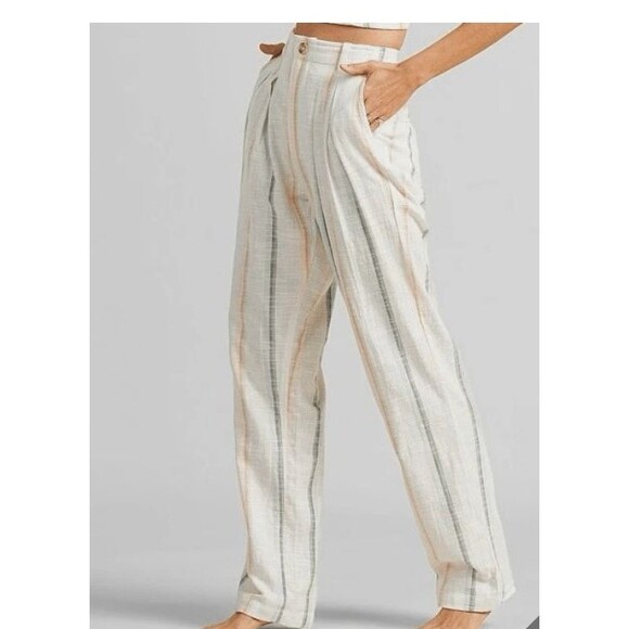 Billabong New Moves Pant Pastel Stripe Salty Blong Linen Pants Size 28 - Picture 3 of 13
